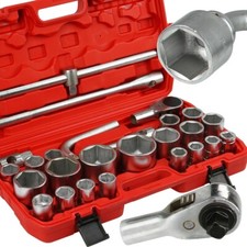 Profi 26-TLG 3/4" 1" Zoll 21-65mm Stecknüsse Ratschenkasten Steckschlü