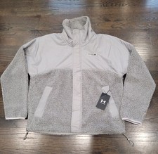  140 Under Armour Women's Mission Full Zip Jacket Gray Size M 1366051-558