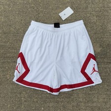 Nike Women's M Air Jordan Essential Diamond Shorts White Red DD0287-100 Basketba