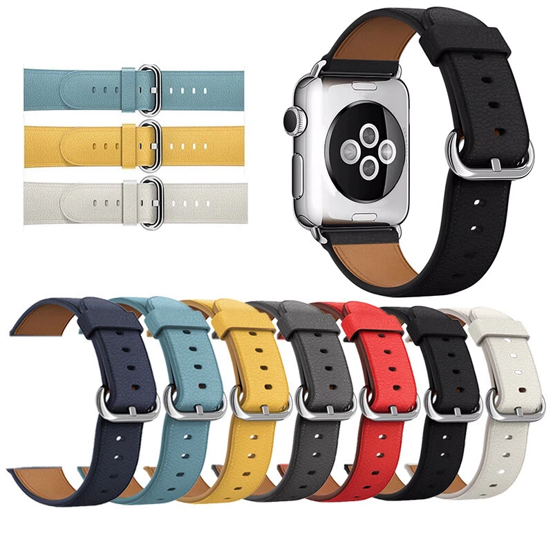Leather Watch Strap for Apple iWatch Series 8 7 6 5 4 SE2 38/40/41mm, 42/44/45mm - Image 3 of 4