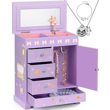 Large Jewelry Box for Girls 5-Layer Music Jewelry Holder Organizer Box with S...