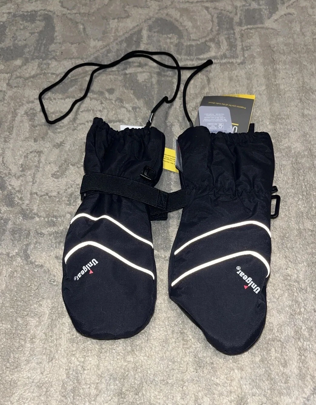 New Black Unigear Kids Mittens Gloves Winter Snow Ski Sz 6-7 Youth
