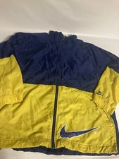 Vintage 90's Nike Windbreaker Jacket Men's L Yellow Blue Swoosh Logo