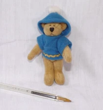 Miniature Dollhouse Plush Stuffed Jointed Teddy Bear with Sweater Hoodie 4" Toy
