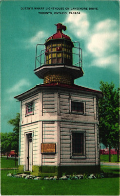 CANADA Toronto Ontario Queen's Wharf Lighthouse Lakeshore Drive c1952 Postcard