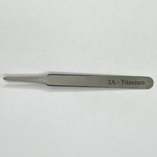 Titanium Tweezers Model 2A Non-shedding Tweezers Tapered Flat Round Point Tip