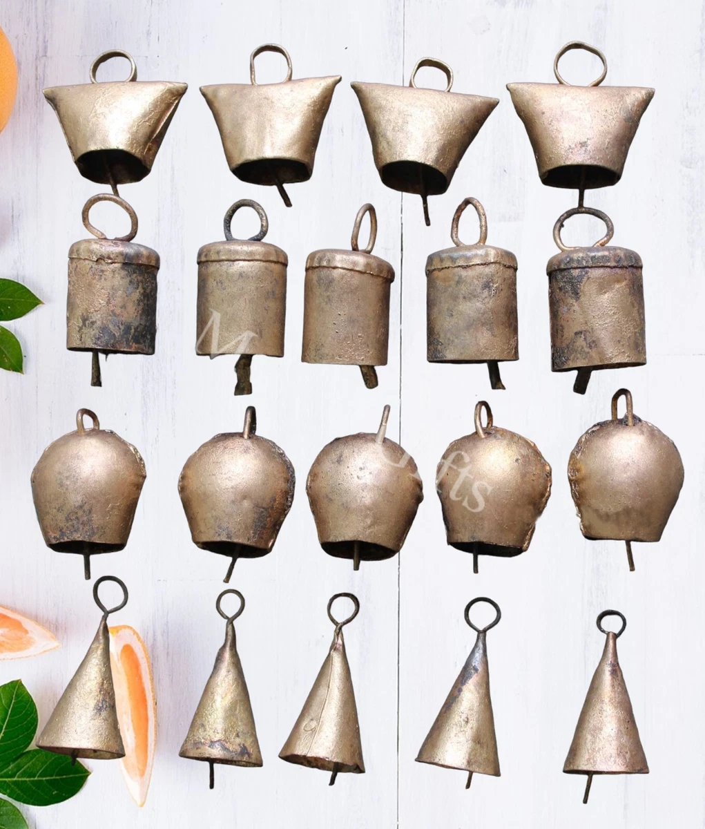 Handmade Decorative Tin Metal Craft Bells Home Décor Vintage Wholesale 20  Pcs