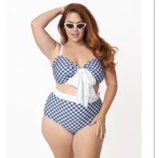 Unique Vintage Gingham Rodondo Bikini