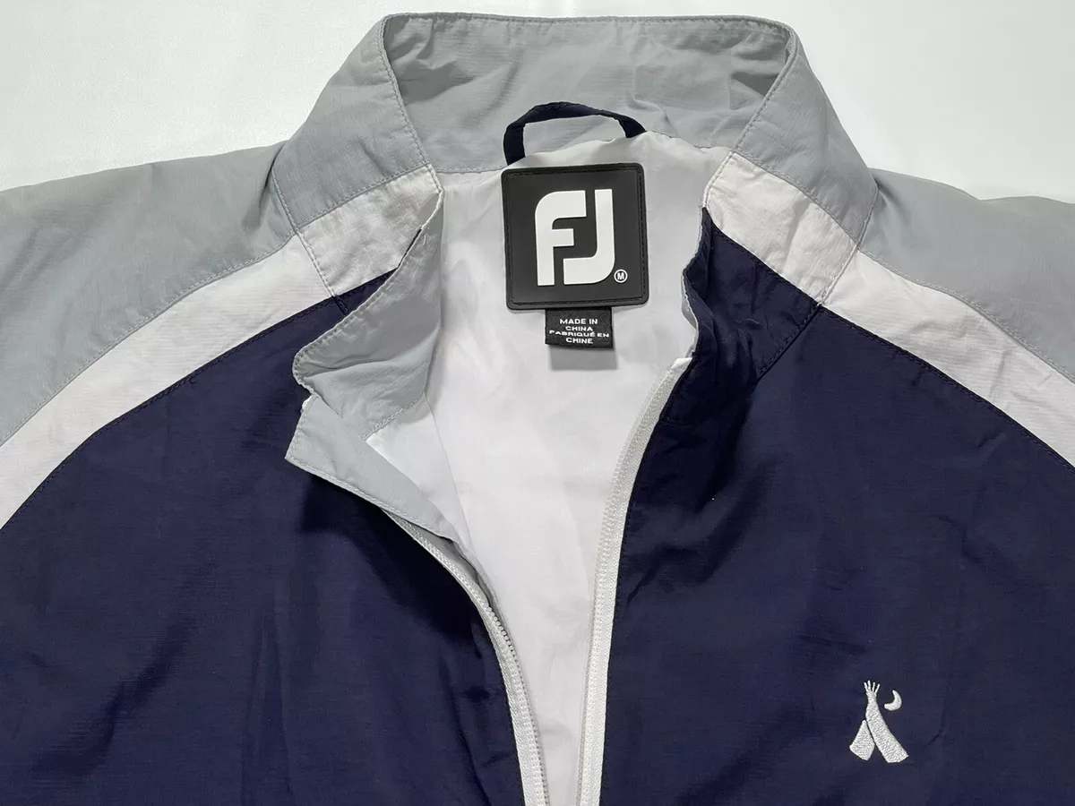 FootJoy Mens Medium Navy Blue and Grey Windbreaker Golf Jacket