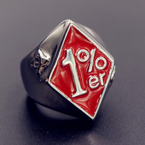 Anillo para motociclista de acero inoxidable 1% er uno por ciento fuera de la ley para hombre talla 8-13 - Imagen 12 de 32