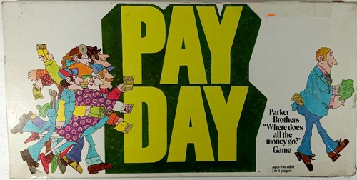 Pay Day by Parker Brothers 1st edition vintage 1975 Missing 4 Playing Pieces
