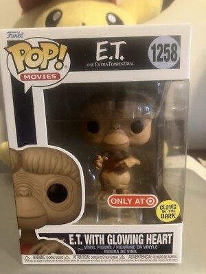 FUNKO POP ! E.T. WITH GLOWING HEART 1258 GLOWS IN DARK TARGET EXCLUSIVE DB9