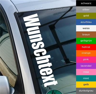 55cm Autoaufkleber WUNSCHTEXT Frontscheibenaufkleber Schriftzug Sticker Tuning