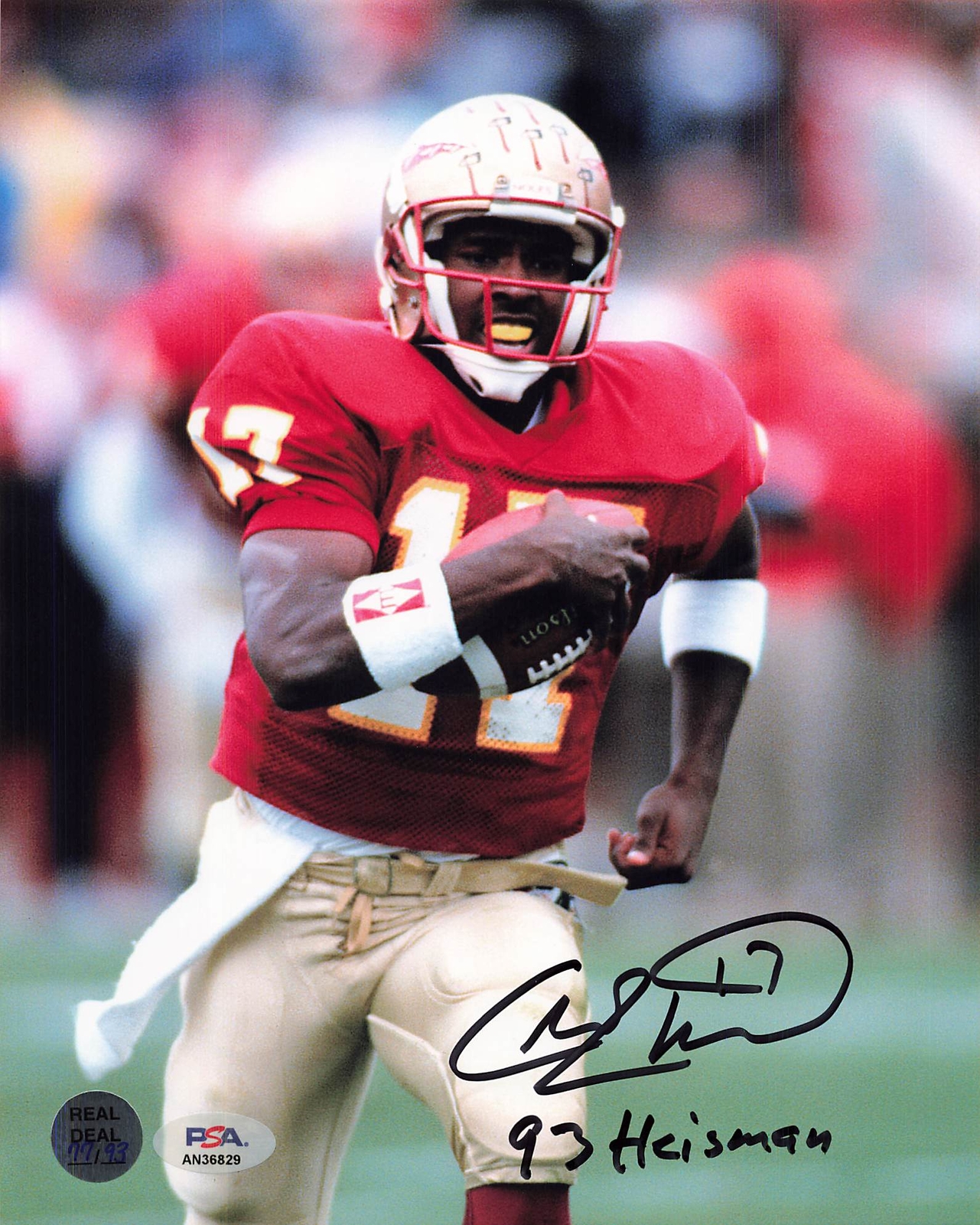 Charlie Ward 93 Heisman Autographed Signed 8x10 Photo Autograph PSA/DNA AN36829 