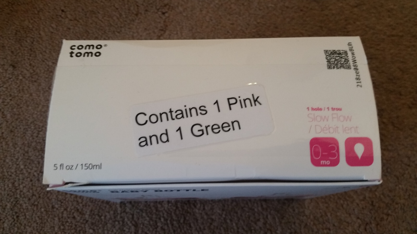 Comotomo 2 pack Baby Bottles 5 oz Pink Green Soft Hygienic Silicone