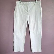 Size 8 Talbots Signature White Cotton Mid Rise Cropped Ankle Chino Pants