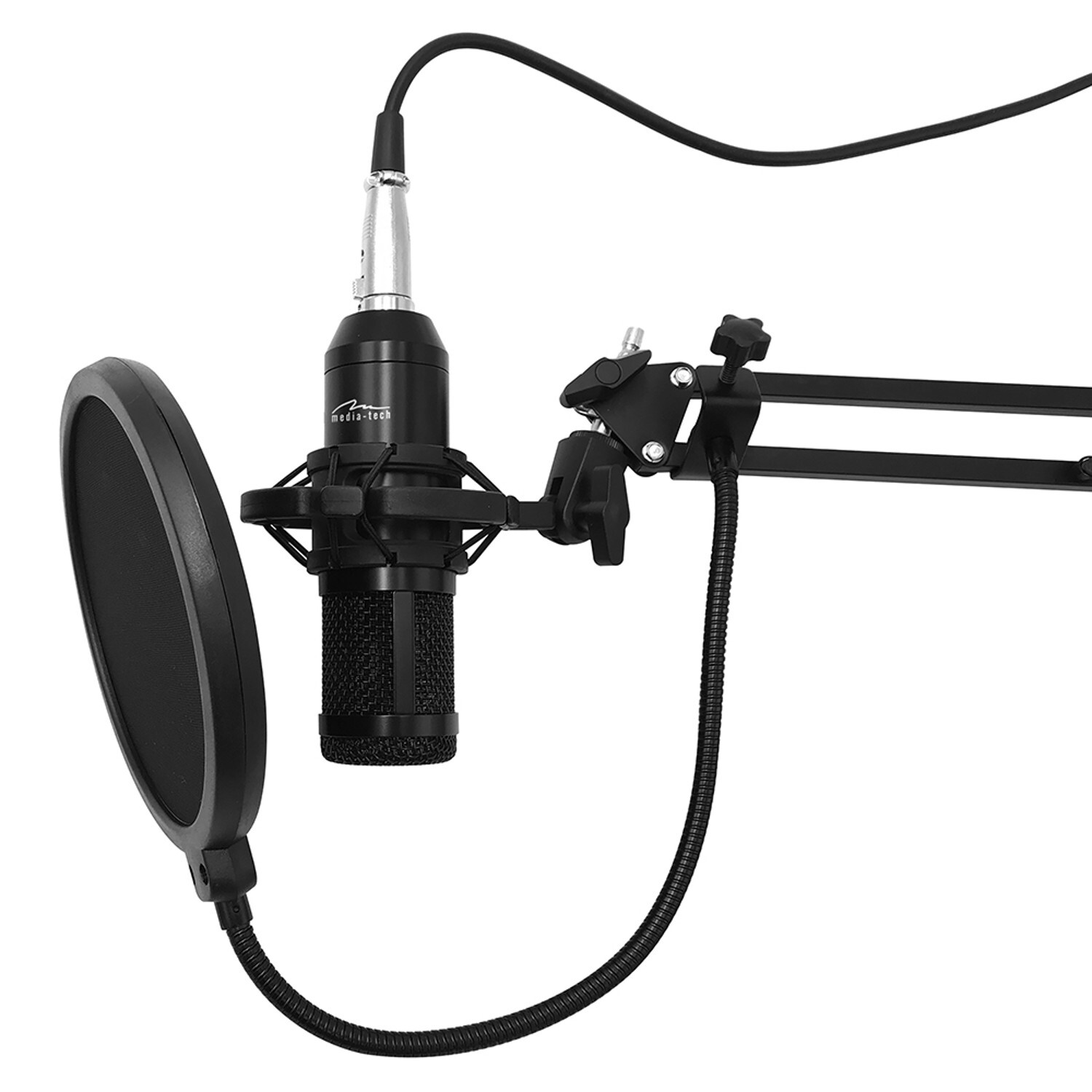 Microphone streaming condensateur à réduction de bruit et trépied réglable