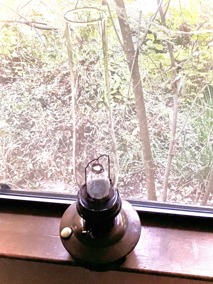 Lámpara de aceite colgante de latón Aladdin modelo 23 iluminación antigua linterna vintage Foto 3 de 4