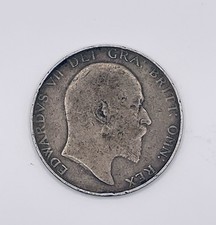 1907 Edward VII Half Crown Silver Coin Pre-1920 .925 UK Silver