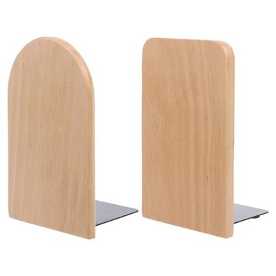 Nature Wooden Desktop Organizer Desktop Office Home Bookends Anti-skid Book Ends