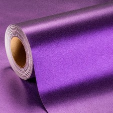 Purple Wrapping Paper Roll, Thick Gift Wrap Paper Featuring Solid Color Pearl...