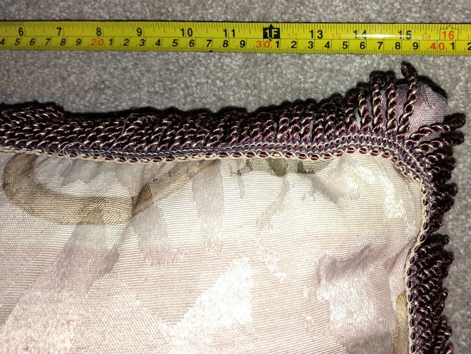 Decorator Pillow Croscill Chambord Fringe Throw Amethyst Purple Damask Floral - Image 2 of 4