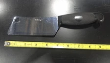 VINTAGE CATTARAUGUS BLACK MEAT CLEAVER FIXED BLADE CHEF KNIFE 9.25" LONG