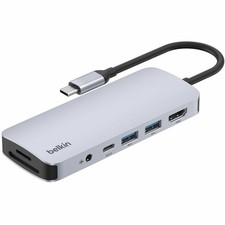 Belkin Connect 100W 7-in-1 USB-C Multi-Port Hub V2, Silver