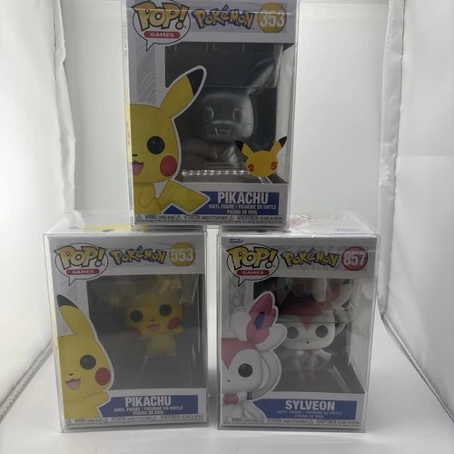 Funko Pop! Pokemon Lot Of 3 With Protectors
