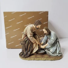 Roman, Inc. Jesus Washing Feet Figurine 2004 Vintage Christianity Religious