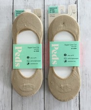 NIP Lot of 6 Pairs Peds Super Low Cut No Show Liner Socks Nude Medium 5-10