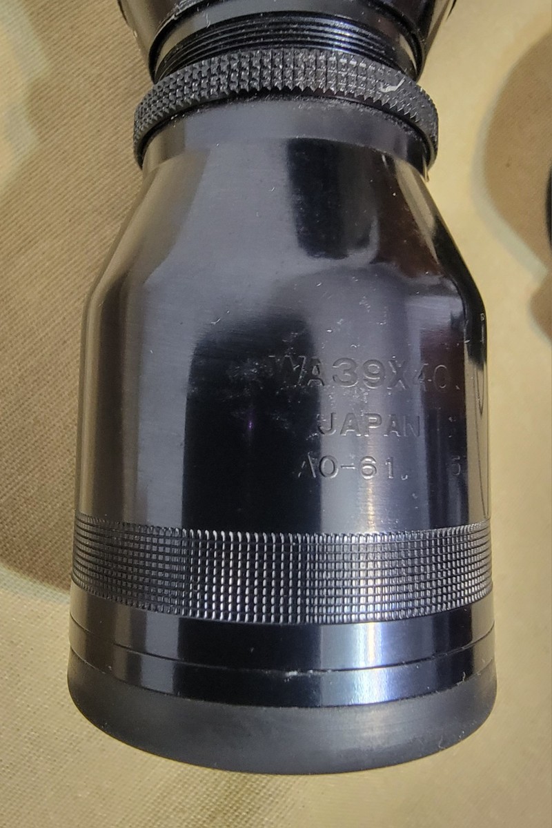 Tasco WA3-9x40 スコープ　実物　 実銃用 多分ワールド　未使用 Tasco WA3-9x40 スコープ 実物 実銃用 多分ワールド 未使用