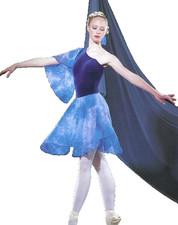 Dreamer Child X-Small Lyrical Ballet Dance Costume Blue Tie Dye Dress w/Sleeve