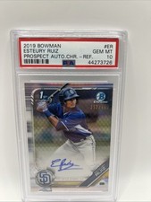 2019 Bowman Chrome Prospect Autographs Esteury Ruiz Refractor 252/499 PSA 10 RC
