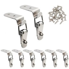8 PCS 90 Degree Stainless Steel Spring Toggle Lock Buckle Latch with Screw