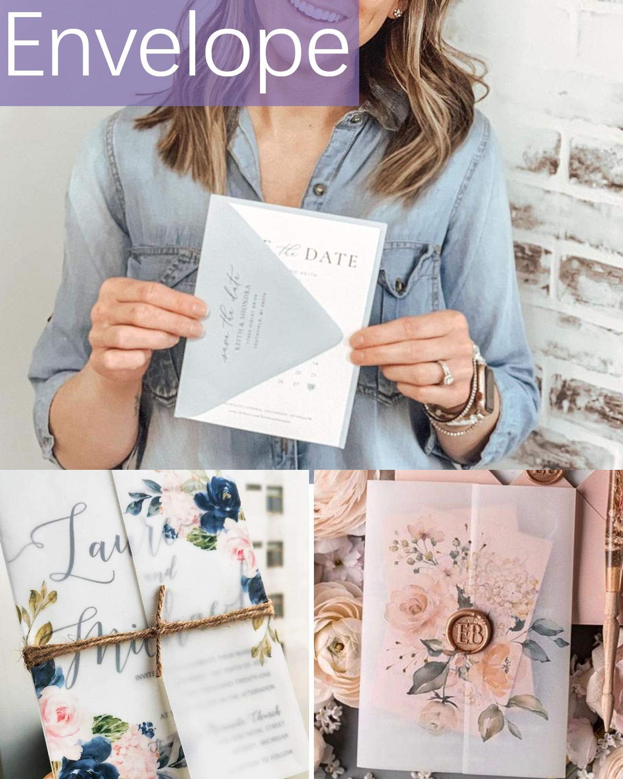 100 Sheets Translucent Vellum Paper, 68LBS 8.5 x 11 inches Printable Vellums ...