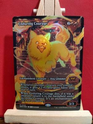 Enduring Courage FOIL (Borderless) - Duskmourn: House of Horror - NM - MTG