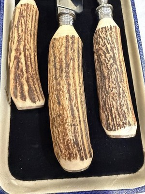 Latham & Owen Sheffield England Bone Handle Carving Set Knife Fork