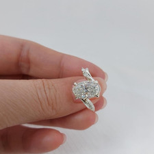 2 CT IGI Certified Unique Lab Grown Diamond Oval Cut Engagement Yellow Gold Ring