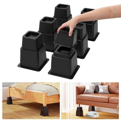 3, 5 or 8 inch Bed Risers Heavy Duty, Adjustable Furniture Risers for Bed, So...