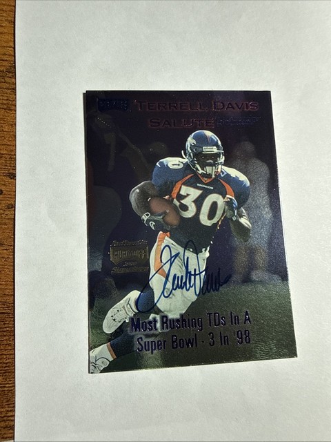 TERRELL DAVIS 1999 Authentic Playoff Salute Auto 015/150 Denver Broncos TD03