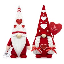 CRCZK Valentines Day Gnomes, 2 Pack Mr  Mrs Valentine Gnomes Small, Red
