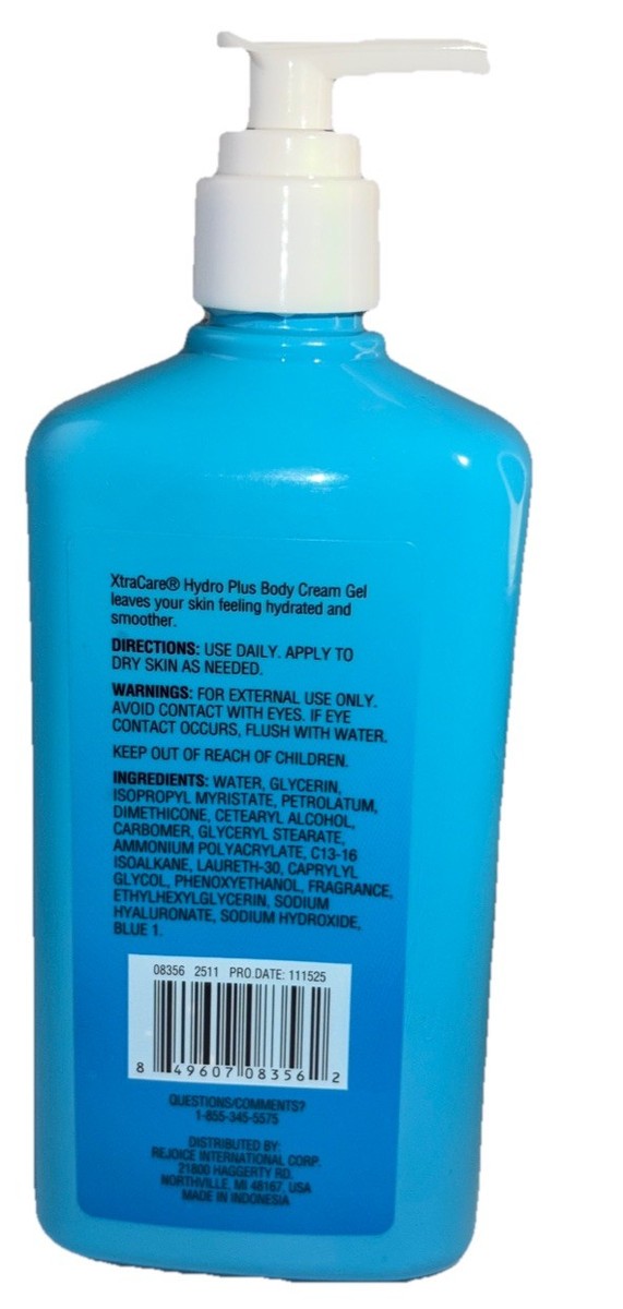 XtraCare Hydro Plus Body Cream Gel W Hyaluronic Acid 12oz For