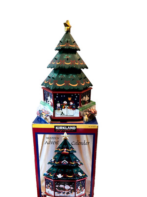 Kirkland Signature Wooden Advent Calendar Christmas Tree 24 Ornaments Complete