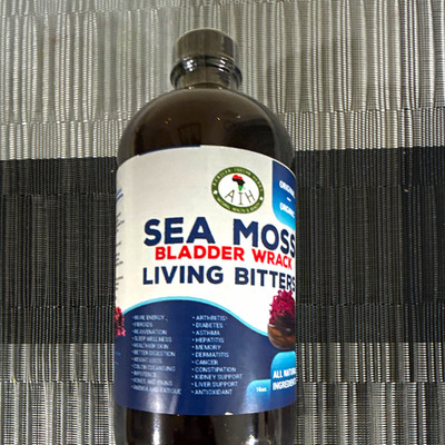 African Indian Herbs Sea Moss & Bladderwrack Living Bitters Liquid 16 oz