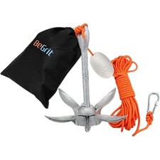 BeGrit Ancora Barca Pieghevole 1,5kg/3,5lb Kit di Ancora Kayak Gommone per SUP C