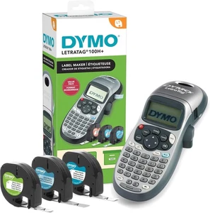 DYMO Label Maker Machine with 3 Tapes - 100H LetraTag Handheld, Includes 3 LT La