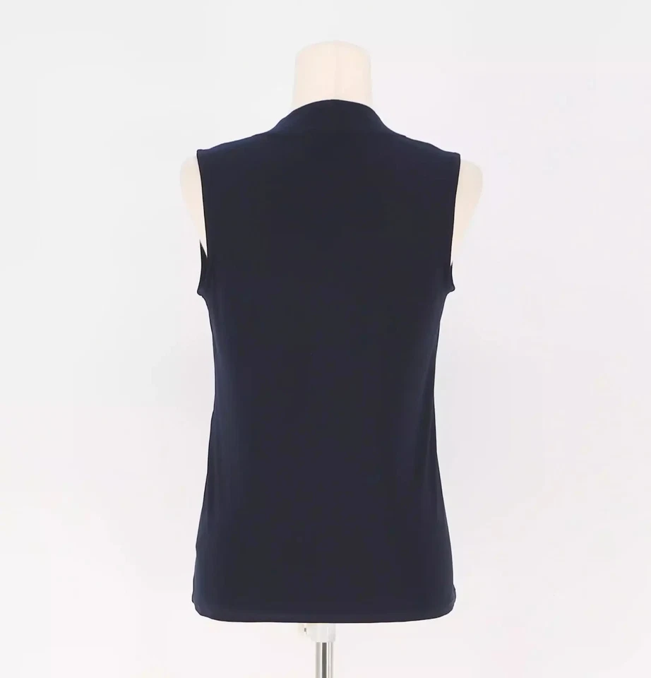 NUEVO CON ETIQUETAS JOSEPH RIBKOFF Top sin mangas en azul marino oscuro talla EE. UU. 4 Foto 4 de 4