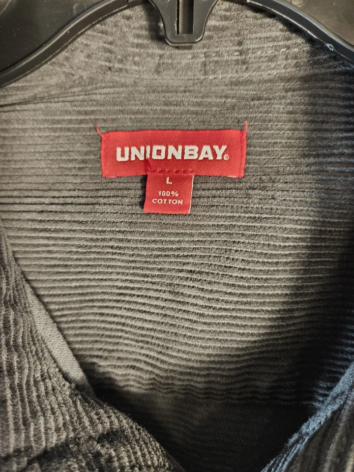 Vtg Union Bay Mens Green Corduroy Collared Long Sleeve Shirt Size L Button Down - Image 4 of 4