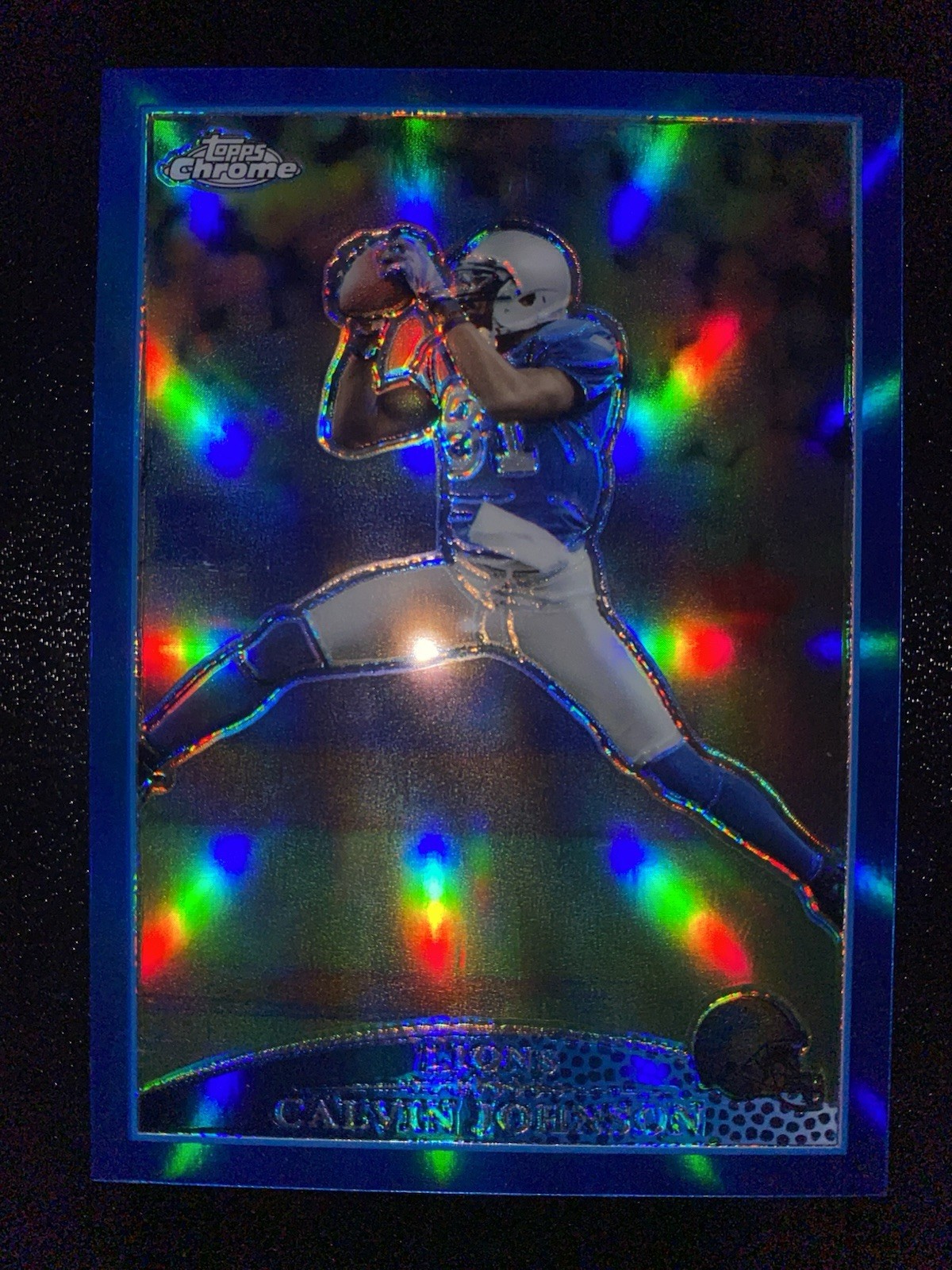 2009 TOPPS CHROME CALVIN JOHNSON Blue Refractor  TC10 Lions Megatron